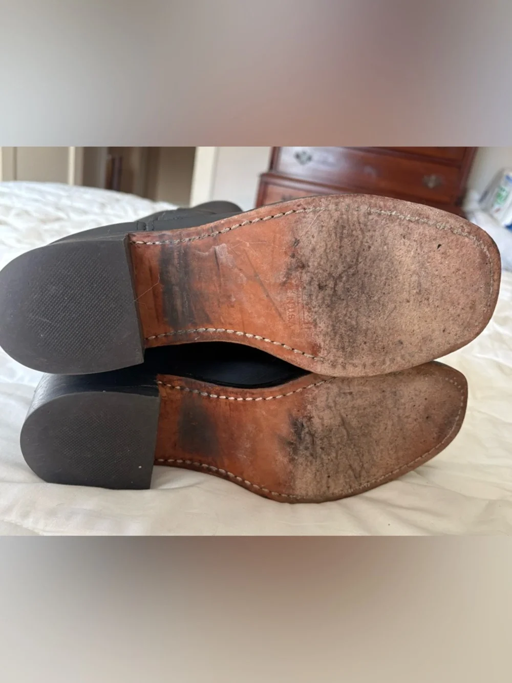 Frye black leather Campus boots - Picture 6 of 7